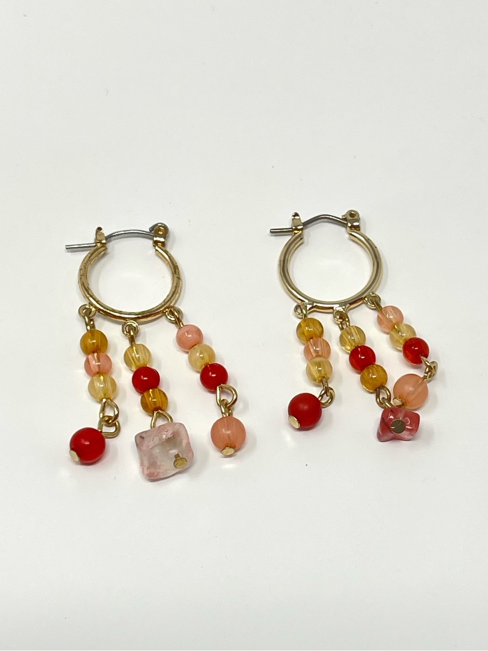 New Free People Hoop Beaded Drop Dangle Earrings